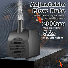Bomba SongLong 200GPH con control de flujo ajustable para fuentes