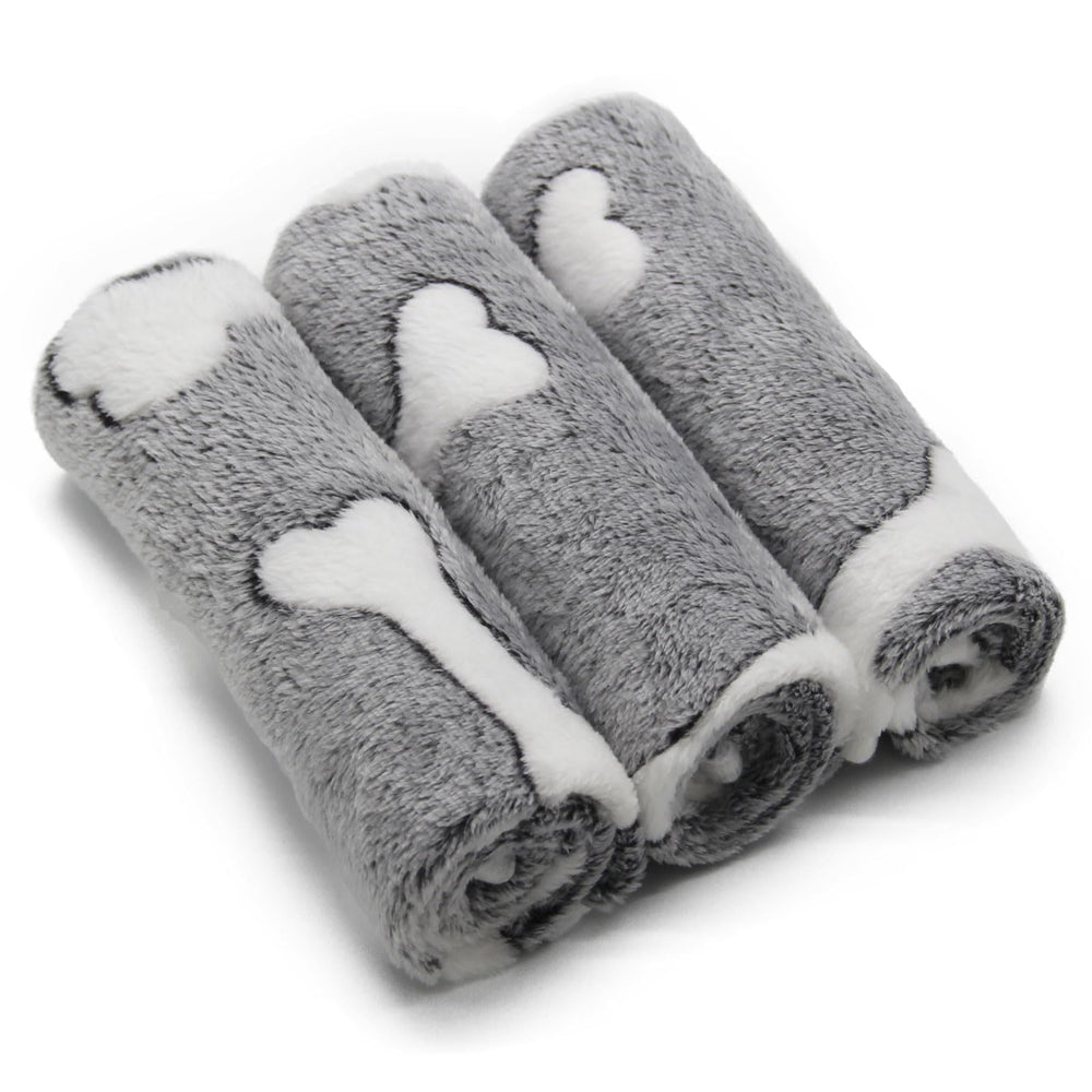 Manta SORKUT con textura doble cara velvet gris, ideal para mantener cálida a tu mascota