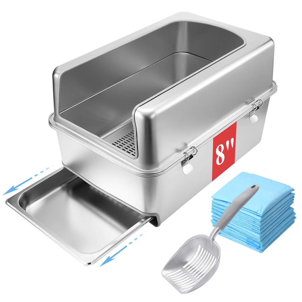 Sorstrem caja de arena para gatos con tapa y criba, facilita la limpieza