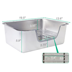 Sorstrem Litter Box XXL, detalle de rejilla, facilita la separación de residuos.