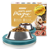 SoulThink plato antihormigas turquesa-verde protege la comida de mascotas en interiores