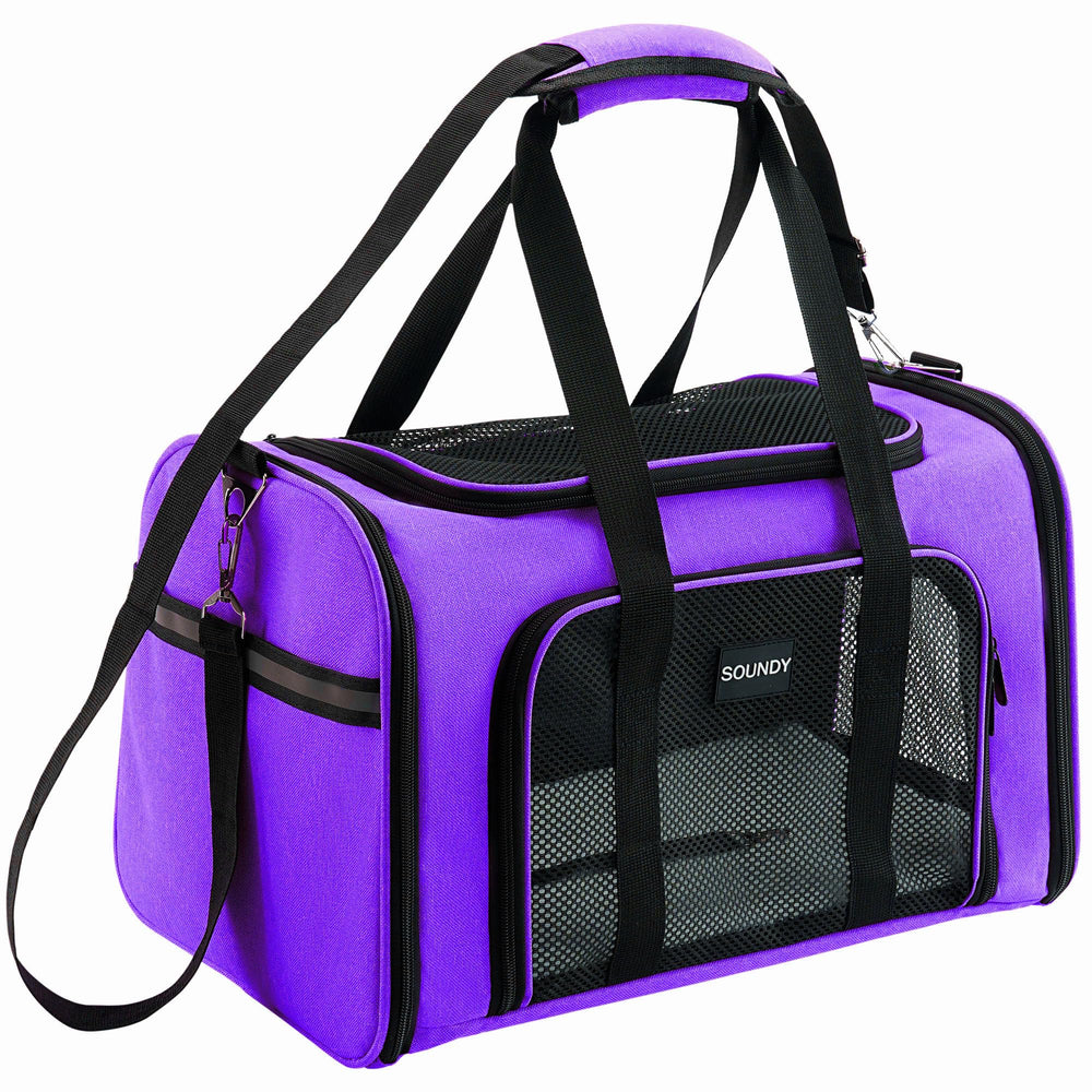 Soundy portamascotas, cabina de avión aceptada, ideal para viajes con mascotas pequeñas.