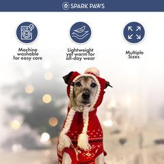 Spark Paws sudadera navidad, corte en V delantero para facilitar pausas.