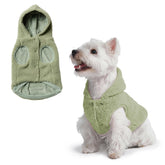 Spark Paws sudadera con capucha verde claro vista frontal, ideal para paseos fríos.