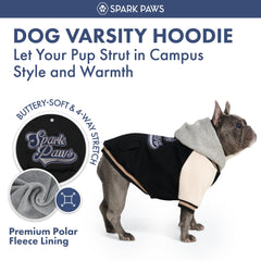Spark Paws Varsity capucha falsa con diseño limpio para días fríos