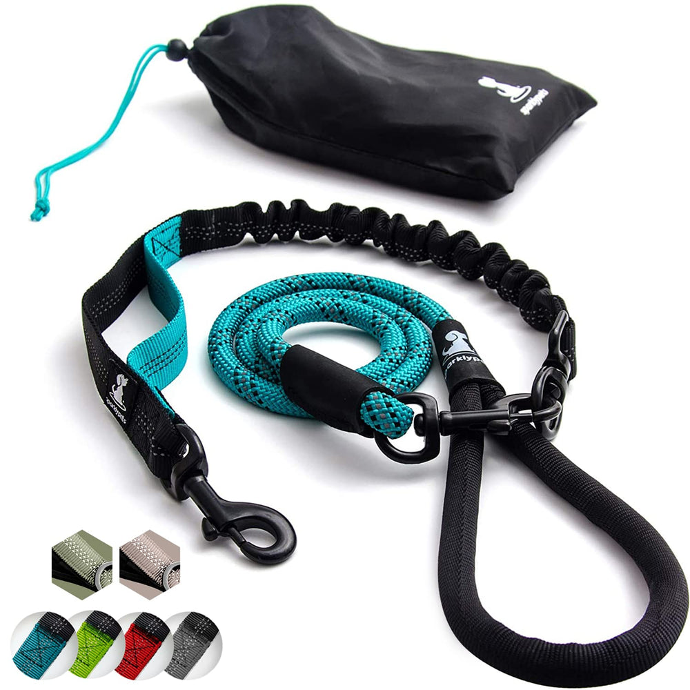 SparklyPets correa cuerda resistente turquesa para paseos seguros con perros grandes