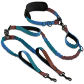 SparklyPets correa doble manos libres en la calle, mejora el control durante paseos.