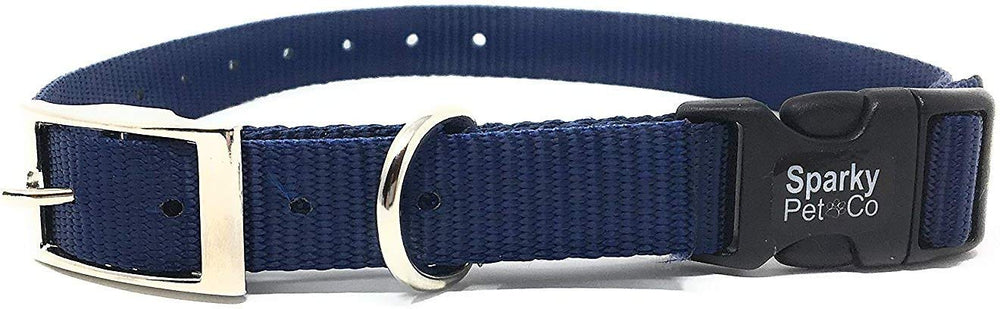 Sparky Pet Co E collar repuesto con correa y hebilla doble para mayor durabilidad.
