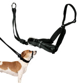 Sporn arnés de cabeza para perro mediano negro, control suave durante paseos.