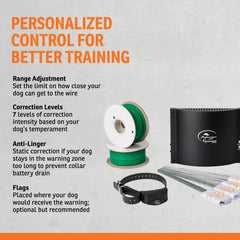 SportDOG: cableado de 1000 pies que define un área amplia para entrenamiento