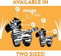 Spunky Pup MEGA Juguete Zebra para perros grandes, ideal para sesiones de juego.