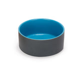SPUNKYJUNKY tazón cerámico para perros y gatos, azul gris, estable y seguro.