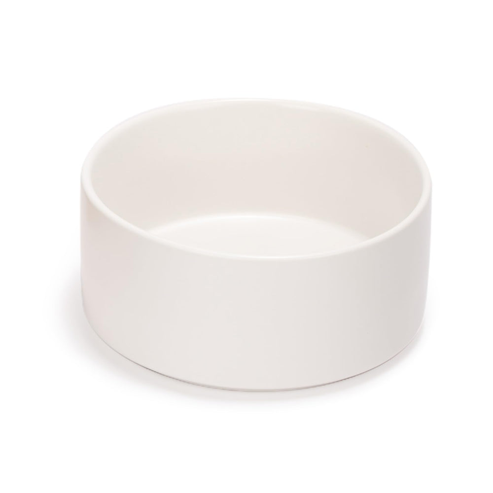SPUNKYJUNKY comedero cerámico 60oz blanco, base estable para mascotas.