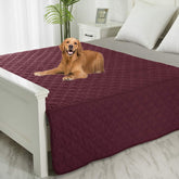 Funda SPXTEX para cama de perro en burdeos y rosa, aspecto cómodo para mascotas.
