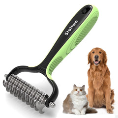 STALTWO Cepillo dematado de doble cara con dientes 9 y 17 para perros y gatos.
