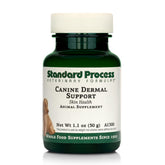 Standard Process Canine Dermal Support: botella que apoya piel y adrenal.