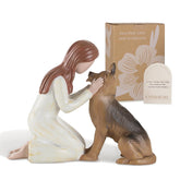 Figura Storieme de pastor alemán negra, ideal para conmemorar la amistad.