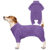 Stpiatue pijamas perro cuello alto lila, abrigado y cómodo para días fríos.