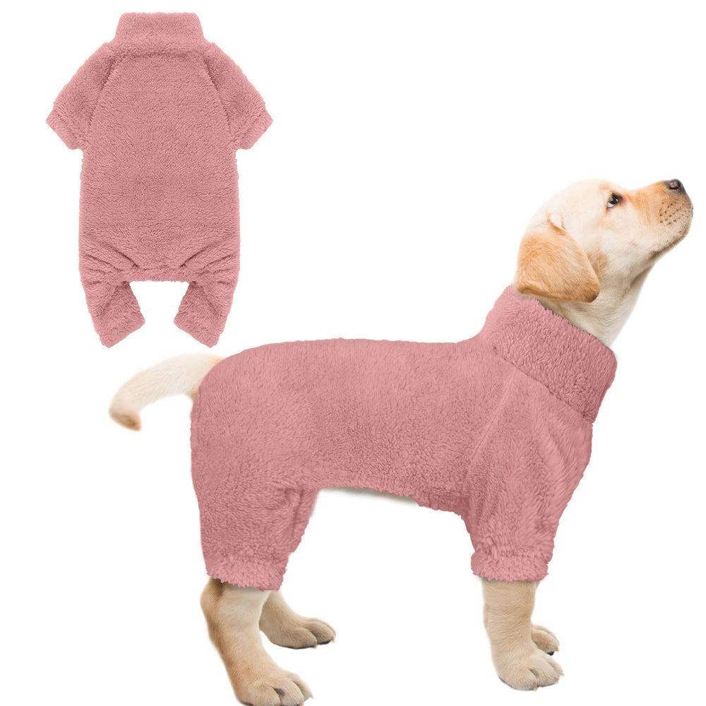 Stpiatue pijamas para perro con forro felpado y cuello tortuga, ideal para días fríos.