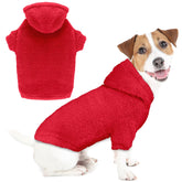 Stpiatue sudadera roja para perro grande vista frontal, calidez suave.