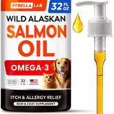 STRELLALAB aceite salmón Alaska para perros, botella para uso diario