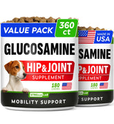 STRELLALAB glucosamina para perros grandes, botella frontal, promueve movilidad diaria.
