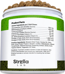 STRELLALAB Glucosamina para perros: fórmula con apoyo articular y nutrición básica.