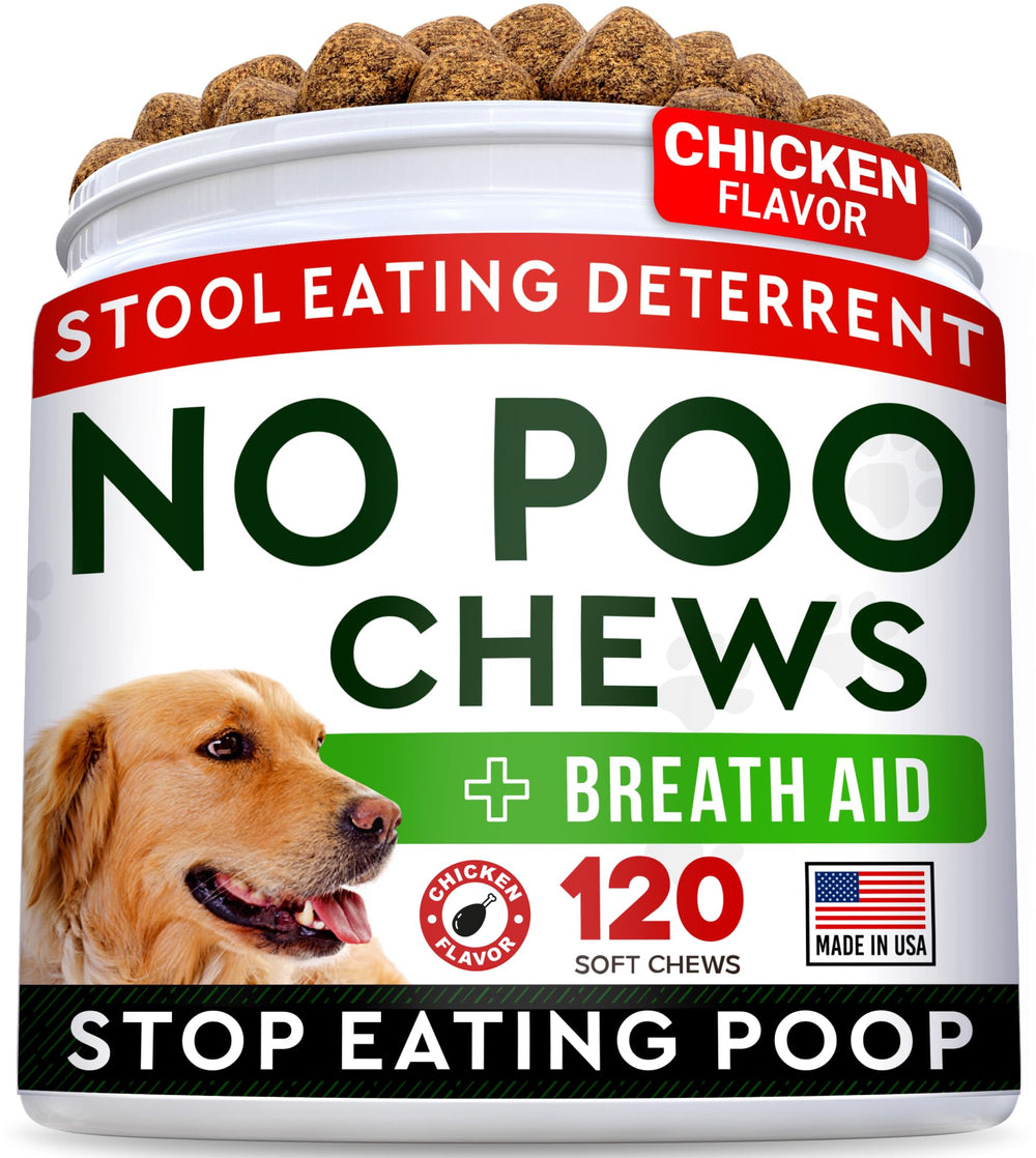 STRELLALAB No Poo Treats en frasco, opción práctica para administrar premios digestivos.