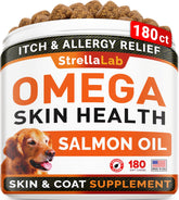 StreLLaLab Omega 3 para perros, bote de 180 bocados, posible apoyo a piel y pelaje