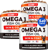 STRELLALAB Omega3 para perros, botella: soporte para pelaje suave y piel saludable.