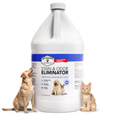 Stuart Pet Supply Co. limpiador enzímatico vertido desde la botella para acción rápida.