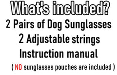 Style Vault G010 gafas para perros, uso en exteriores con diseño llamativo.