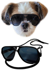 Style Vault G029 gafas sol aviador para perro pequeño negro, ideales para paseos