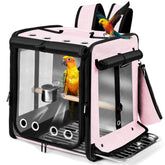 Suertree transportín de aves con cinturón para coche, viaje seguro en rosa.