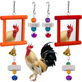 Sumind espejo para pollo colgante, estimula la curiosidad visual en la jaula.