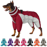 SUNFURA abrigo completo para perros, vista frontal, protección impermeable para paseos invernales