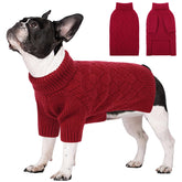 SUNFURA suéter para perro mediano con cuello alto y tejido suave para días fríos.