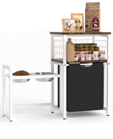 Sungaryard estante elevado para perros con tazones, facilita alimentación cómoda y orden en casa.