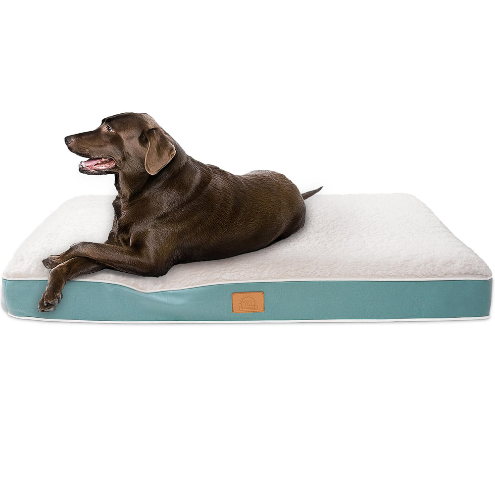 Sunheir cama ortopédica extragrande para perros grandes, color azul, descanso cómodo.