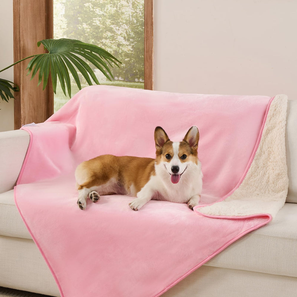 Sunheir manta para perros grandes, suave sherpa doble cara para frío y comodidad.