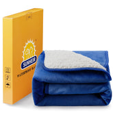 Sunheir manta para perro pequeno con sherpa gris, suave y cálida para su descanso.