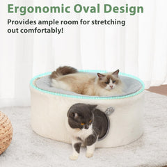Sunhoo casa oculta para gatos con doble nivel, privacidad y juego
