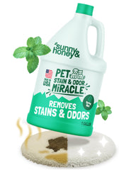 Spray eliminador de manchas Sunny & Honey para mascotas con aroma a menta, listo para usar