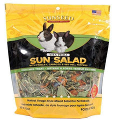 Sunseed Vita Prima Sun Salad para conejos, empaque visible, snack natural para diversificar la alimentación
