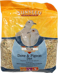 Sunseed Vita Sunscript Dove Pigeon, empaque frontal, nutrición para palomas