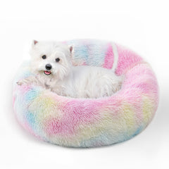 Cama SunStyle Home para mascotas arcoíris, refugio suave para dormir