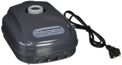 Bomba SunSun YT-304 con cuatro salidas para acuario, ideal para oxigenación estable y burbujas uniformes.