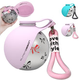 Super Design botella agua perro 2 en 1 rosado para paseos con tu mascota
