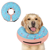 Supet collar rosquilla inflable para perros, vista frontal, cómodo y seguro para recuperación posquirúrgica