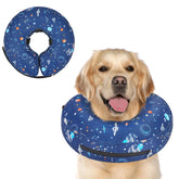 Cono inflable Supet en forma de dona protegiendo la zona operada sin estrés para el perro